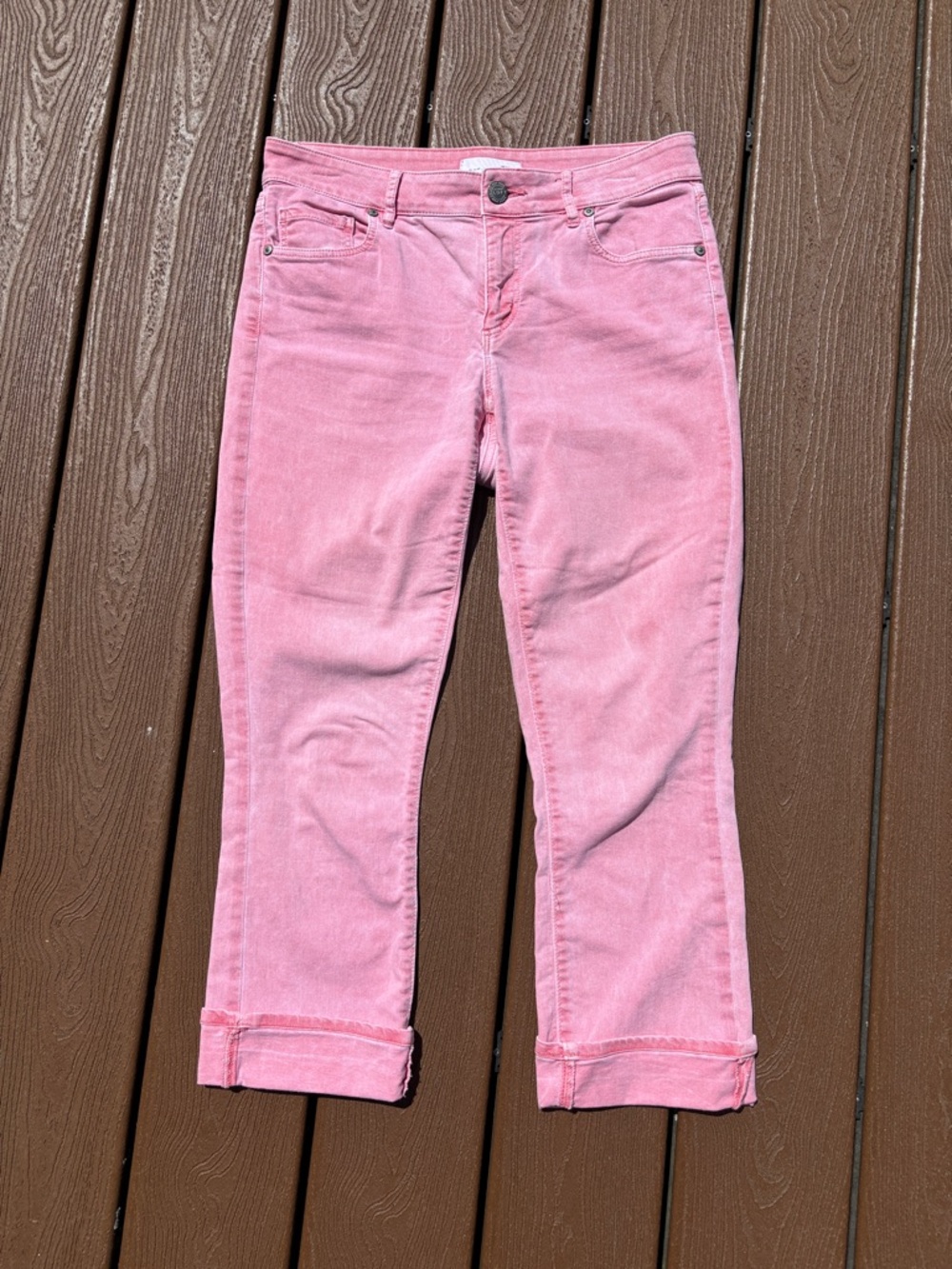 Ann Taylor LOFT Pink Denim Cropped Jeans